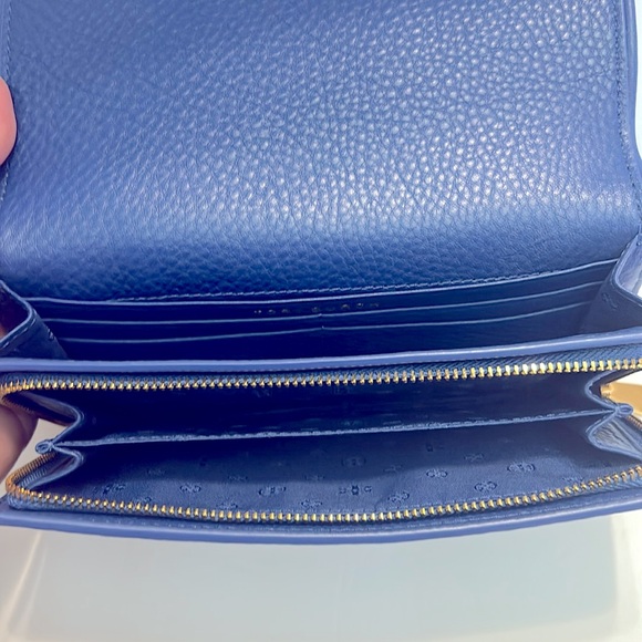 Tory Burch Britten Duo Envelope Continental Wallet - Royal Blue Leather - Picture 5 of 8
